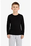 Erkek Çocuk Basic Uzun Kollu Tişört Okul Günlük Rahat T-shirt - Siyah