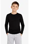 Erkek Çocuk Basic Uzun Kollu Tişört Okul Günlük Rahat T-shirt - Siyah