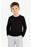 Erkek Çocuk Basic Uzun Kollu Tişört Okul Günlük Rahat T-shirt - Siyah
