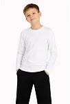 Erkek Çocuk Basic Uzun Kollu Tişört Okul Günlük Rahat T-shirt - Beyaz