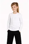 Kız Çocuk Basic Uzun Kollu Tişört Okul Günlük Rahat T-shirt - Beyaz