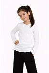 Kız Çocuk Basic Uzun Kollu Tişört Okul Günlük Rahat T-shirt - Beyaz