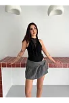 Kadın Dantel Detaylı Derin Dekolte Body Şık Kolsuz Yazlık Bodysuit - Siyah