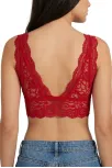 Kadın Dantel Bralet Crop Sütyen V Yaka Askılı Şık Esnek Rahat - Kırmızı Kadın Dantel Bralet Crop Sütyen V Yaka Askılı Şık Esnek Rahat - Kırmızı