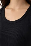 Kadın Fitilli Likralı Kaşkorse Atlet Vücuda Oturan Basic Şıklık - Siyah