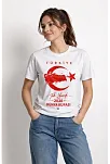 Kadın Türkiye Ay Yıldız 2026 Dünya Kupasi Taraftar Forma T-shirt - Beyaz Kadın Türkiye Ay Yıldız 2026 Dünya Kupasi Taraftar Forma T-shirt - Beyaz