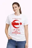 Kadın Türkiye Ay Yıldız 2026 Dünya Kupasi Taraftar Forma T-shirt - Beyaz Kadın Türkiye Ay Yıldız 2026 Dünya Kupasi Taraftar Forma T-shirt - Beyaz