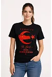 Kadın Türkiye Ay Yıldız 2026 Dünya Kupasi Taraftar Forma T-shirt - Siyah