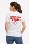 Kadın Türkiye Ay Yıldız Baskılı Taraftar Forma T-shirt - Beyaz