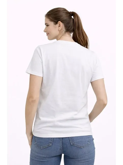 Kadın Türkiye Baskılı Tişört Ay Yıldız 2026 Dünya Kupası Taraftar Forma T-shirt - Beyaz