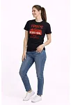 Kadın Türkiye Baskılı Tişört Ay Yıldız 2026 Dünya Kupası Taraftar Forma T-shirt - Siyah