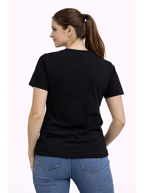 Kadın Türkiye Baskılı Tişört Ay Yıldız 2026 Dünya Kupası Taraftar Forma T-shirt - Siyah