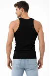 Erkek Fitilli Likralı Kaşkorse Atlet Vücuda Oturan Basic Şıklık - Siyah