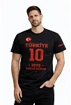 Erkek Türkiye Baskılı Tişört 2026 Dünya Kupası Taraftar Forma T-shirt - Siyah