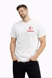 Erkek Türkiye Ay Yıldız Baskılı Taraftar Forma T-shirt - Beyaz Erkek Türkiye Ay Yıldız Baskılı Taraftar Forma T-shirt - Beyaz