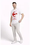 Erkek Türkiye Ay Yıldız Baskılı Taraftar Forma T-shirt - Beyaz