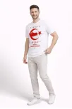 Erkek Türkiye Ay Yıldız Baskılı Taraftar Forma T-shirt - Beyaz Erkek Türkiye Ay Yıldız Baskılı Taraftar Forma T-shirt - Beyaz