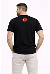 Erkek Türkiye Baskılı Tişört Ay Yıldız 2026 Dünya Kupası Taraftar Forma T-shirt - Siyah