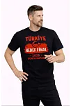 Erkek Türkiye Baskılı Tişört Ay Yıldız 2026 Dünya Kupası Taraftar Forma T-shirt - Siyah