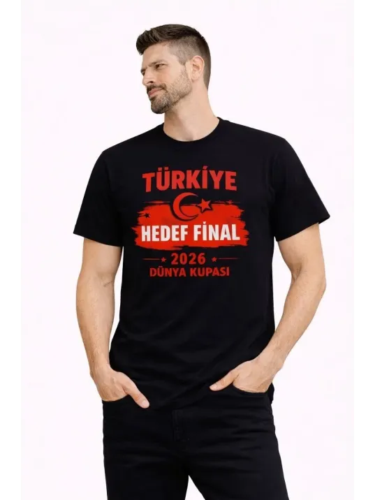 Erkek Türkiye Baskılı Tişört Ay Yıldız 2026 Dünya Kupası Taraftar Forma T-shirt - Siyah Erkek Türkiye Baskılı Tişört Ay Yıldız 2026 Dünya Kupası Taraftar Forma T-shirt - Siyah