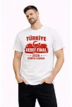 Erkek Türkiye Baskılı Tişört Ay Yıldız 2026 Dünya Kupası Taraftar Forma T-shirt - Beyaz