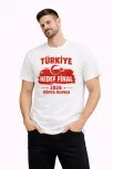 Erkek Türkiye Baskılı Tişört Ay Yıldız 2026 Dünya Kupası Taraftar Forma T-shirt - Beyaz