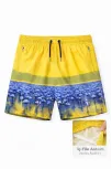 Erkek Deniz Şortu Fermuarlı Cepli File Astarlı Hızlı Kuruyan Premium - Sarı Erkek Deniz Şortu Fermuarlı Cepli File Astarlı Hızlı Kuruyan Premium - Sarı