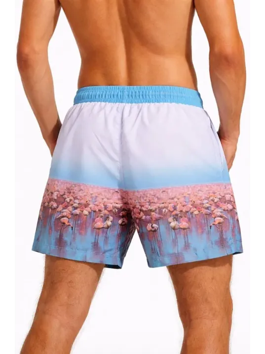 Erkek Deniz Şortu Fermuarlı Cepli File Astarlı Hızlı Kuruyan Premium - Beyaz Erkek Deniz Şortu Fermuarlı Cepli File Astarlı Hızlı Kuruyan Premium - Beyaz