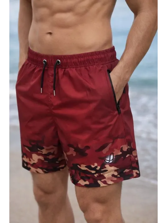 Erkek Deniz Şortu Fermuarlı Cepli File Astarlı Hızlı Kuruyan Premium - Kırmızı Erkek Deniz Şortu Fermuarlı Cepli File Astarlı Hızlı Kuruyan Premium - Kırmızı