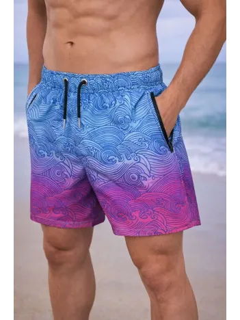 Erkek Deniz Şortu Fermuarlı Cepli File Astarlı Hızlı Kuruyan Premium - Çok Renkli