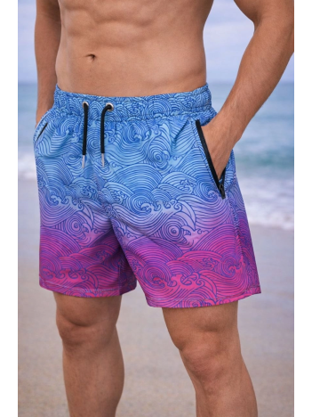 Erkek Deniz Şortu Fermuarlı Cepli File Astarlı Hızlı Kuruyan Premium - Çok Renkli
