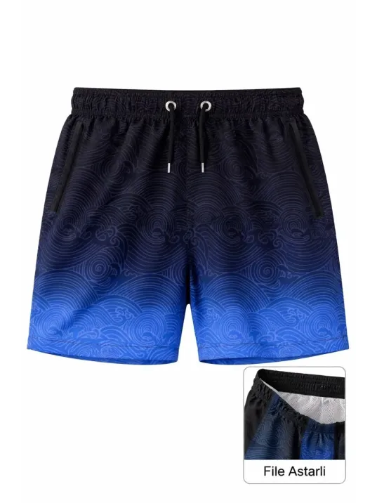 Erkek Deniz Şortu Fermuarlı Cepli File Astarlı Hızlı Kuruyan Premium - Çok Renkli Erkek Deniz Şortu Fermuarlı Cepli File Astarlı Hızlı Kuruyan Premium - Çok Renkli