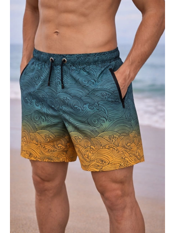 Erkek Deniz Şortu Fermuarlı Cepli File Astarlı Hızlı Kuruyan Premium - Çok Renkli