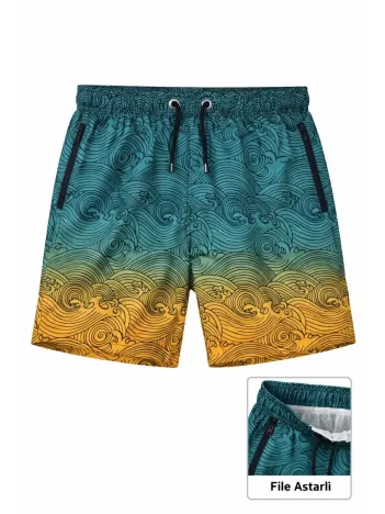 Erkek Deniz Şortu Fermuarlı Cepli File Astarlı Hızlı Kuruyan Premium - Çok Renkli Erkek Deniz Şortu Fermuarlı Cepli File Astarlı Hızlı Kuruyan Premium - Çok Renkli