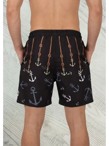 Erkek Deniz Şortu Fermuarlı Cepli File Astarlı Hızlı Kuruyan Premium - Siyah Erkek Deniz Şortu Fermuarlı Cepli File Astarlı Hızlı Kuruyan Premium - Siyah