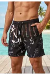 Erkek Deniz Şortu Fermuarlı Cepli File Astarlı Hızlı Kuruyan Premium - Siyah Erkek Deniz Şortu Fermuarlı Cepli File Astarlı Hızlı Kuruyan Premium - Siyah