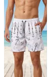 Erkek Deniz Şortu Fermuarlı Cepli File Astarlı Hızlı Kuruyan Premium - Beyaz Erkek Deniz Şortu Fermuarlı Cepli File Astarlı Hızlı Kuruyan Premium - Beyaz