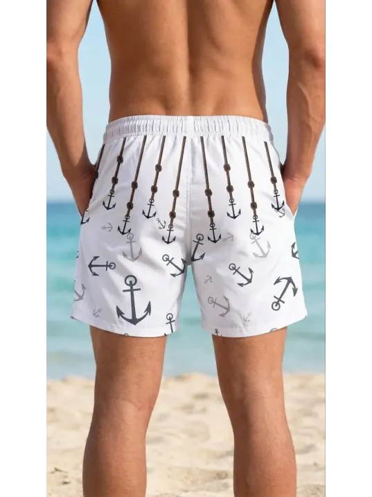 Erkek Deniz Şortu Fermuarlı Cepli File Astarlı Hızlı Kuruyan Premium - Beyaz Erkek Deniz Şortu Fermuarlı Cepli File Astarlı Hızlı Kuruyan Premium - Beyaz