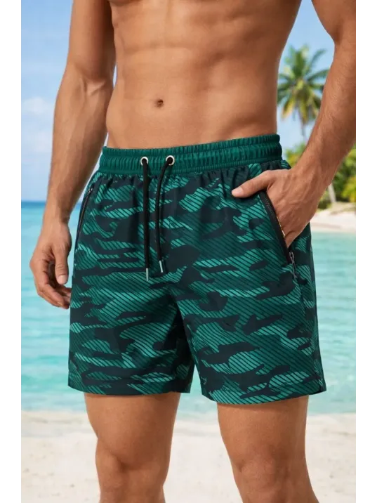 Erkek Deniz Şortu Fermuarlı Cepli File Astarlı Hızlı Kuruyan Premium - Su Yeşili Erkek Deniz Şortu Fermuarlı Cepli File Astarlı Hızlı Kuruyan Premium - Su Yeşili