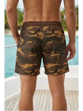 Erkek Deniz Şortu Fermuarlı Cepli File Astarlı Hızlı Kuruyan Premium - Kahverengi Erkek Deniz Şortu Fermuarlı Cepli File Astarlı Hızlı Kuruyan Premium - Kahverengi
