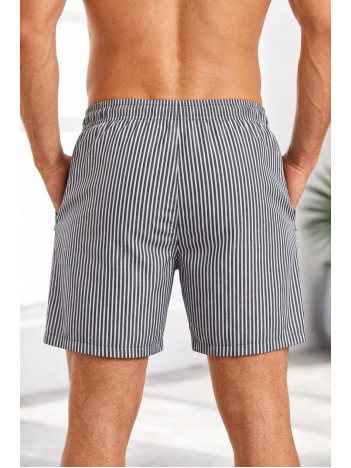 Erkek Deniz Şortu Fermuarlı Cepli File Astarlı Hızlı Kuruyan Premium - Siyah