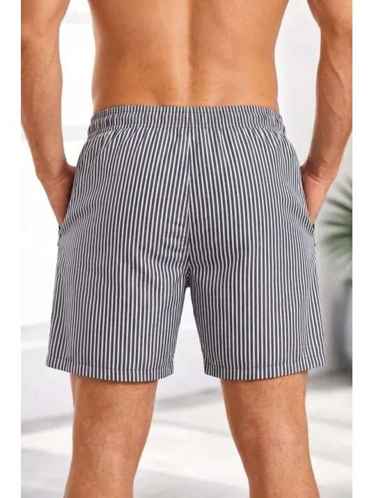 Erkek Deniz Şortu Fermuarlı Cepli File Astarlı Hızlı Kuruyan Premium - Siyah Erkek Deniz Şortu Fermuarlı Cepli File Astarlı Hızlı Kuruyan Premium - Siyah