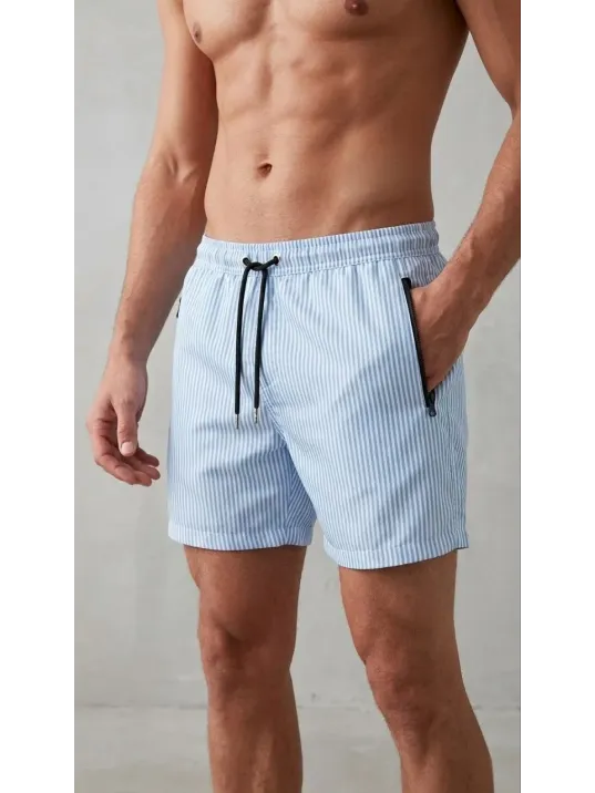 Erkek Deniz Şortu Fermuarlı Cepli File Astarlı Hızlı Kuruyan Premium - Bebek Mavisi Erkek Deniz Şortu Fermuarlı Cepli File Astarlı Hızlı Kuruyan Premium - Bebek Mavisi
