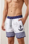 Erkek Deniz Şortu Fermuarlı Cepli File Astarlı Hızlı Kuruyan Premium - Beyaz Erkek Deniz Şortu Fermuarlı Cepli File Astarlı Hızlı Kuruyan Premium - Beyaz