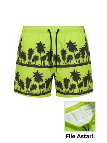 Erkek Deniz Şortu Fermuarlı Cepli File Astarlı Hızlı Kuruyan Premium - Neon Yeşili Erkek Deniz Şortu Fermuarlı Cepli File Astarlı Hızlı Kuruyan Premium - Neon Yeşili