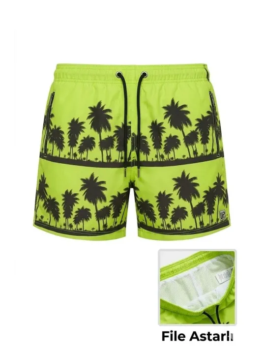 Erkek Deniz Şortu Fermuarlı Cepli File Astarlı Hızlı Kuruyan Premium - Neon Yeşili Erkek Deniz Şortu Fermuarlı Cepli File Astarlı Hızlı Kuruyan Premium - Neon Yeşili