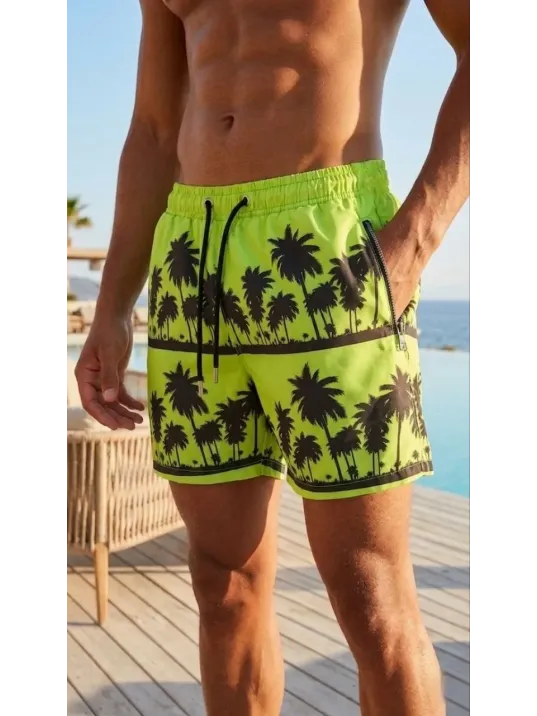 Erkek Deniz Şortu Fermuarlı Cepli File Astarlı Hızlı Kuruyan Premium - Neon Yeşili Erkek Deniz Şortu Fermuarlı Cepli File Astarlı Hızlı Kuruyan Premium - Neon Yeşili