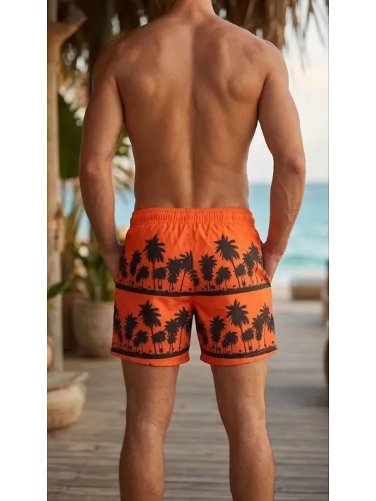 Erkek Deniz Şortu Fermuarlı Cepli File Astarlı Hızlı Kuruyan Premium - Turuncu Erkek Deniz Şortu Fermuarlı Cepli File Astarlı Hızlı Kuruyan Premium - Turuncu