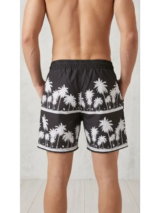 Erkek Deniz Şortu Fermuarlı Cepli File Astarlı Hızlı Kuruyan Premium - Siyah Erkek Deniz Şortu Fermuarlı Cepli File Astarlı Hızlı Kuruyan Premium - Siyah