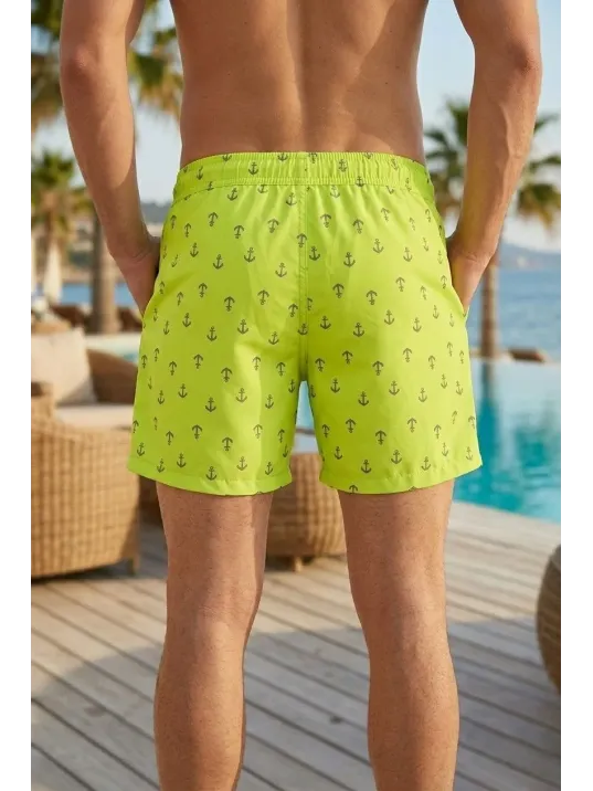 Erkek Deniz Şortu Fermuarlı Cepli File Astarlı Hızlı Kuruyan Premium - Neon Yeşili Erkek Deniz Şortu Fermuarlı Cepli File Astarlı Hızlı Kuruyan Premium - Neon Yeşili